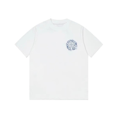 크롬하츠 남성 화이트 반팔티 - Chrom Hearts Mens White Tshirts - chc136x