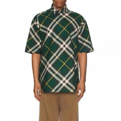 버버리 남성 그린 반팔 셔츠 - Burberry Mens Green Shirts - buc336x
