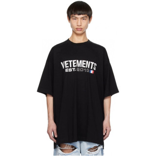 베트멍 남/녀 블랙 반팔 티셔츠 - Vetements Unisex Black Tshirts - vec728x