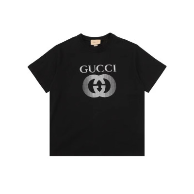 구찌 남성 블랙 반팔 티셔츠 - Gucci Mens Black Tshirts - guc652x