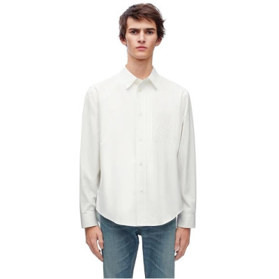 로에베 남자 화이트 셔츠 - Loewe Mens White Shirts - loc336x