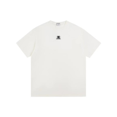 샤넬 남/녀 화이트 반팔티 - Chanel Unisex White Tshirts - chc555x
