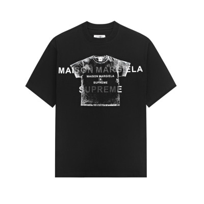 메종 마르지엘라 남/녀 블랙 반팔 티셔츠 - Maison Margiela Unisex Black Tshirts - mac747x