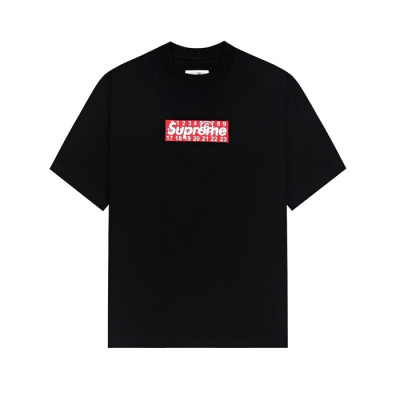 메종 마르지엘라 남/녀 블랙 반팔 티셔츠 - Maison Margiela Unisex Black Tshirts - mac749x