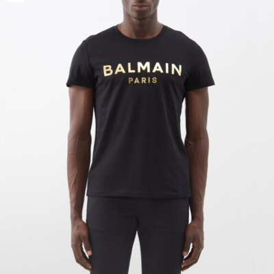 발망 남성 블랙 반팔티 - Balmain Mens Black Tshirts - bmc07x