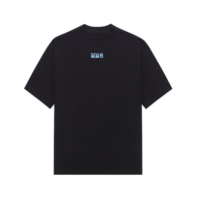 메종 마르지엘라 남/녀 블랙 반팔 티셔츠 - Maison Margiela Unisex Black Tshirts - mac767x