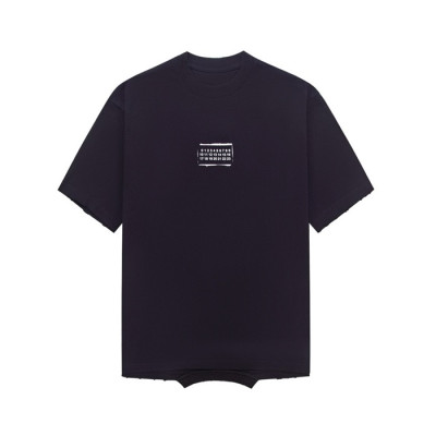 메종 마르지엘라 남/녀 블랙 반팔 티셔츠 - Maison Margiela Unisex Black Tshirts - mac776x