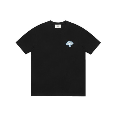 아미 남성 블랙 반팔티 - Ami Mens Black Tshirts - amc803x