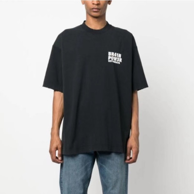베트멍 남/녀 블랙 반팔 티셔츠 - Vetements Unisex Over Size Tshirts - vec817x