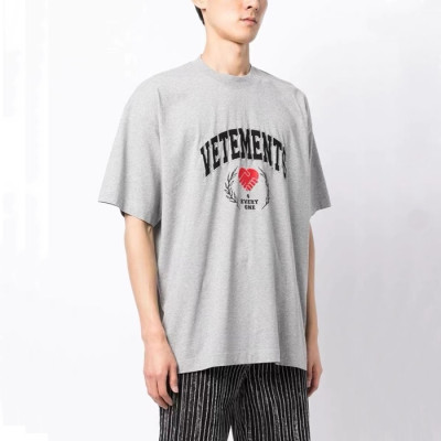 베트멍 남/녀 그레이 반팔 티셔츠 - Vetements Unisex Over Size Tshirts - vec820x