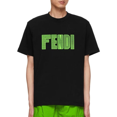 펜디 남성 화이트 반팔 티셔츠 - Fendi Mens White Tshirts - fec602x