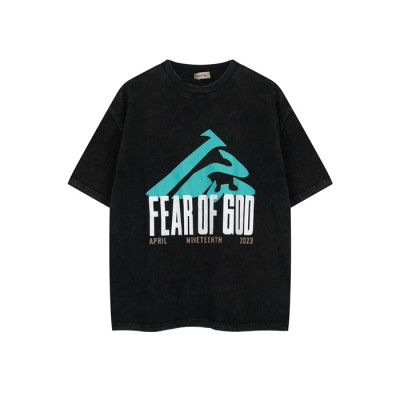 피어오브갓 남성 블랙 반팔 티셔츠 - Fear of god Mens Black Tshirts - fec831x