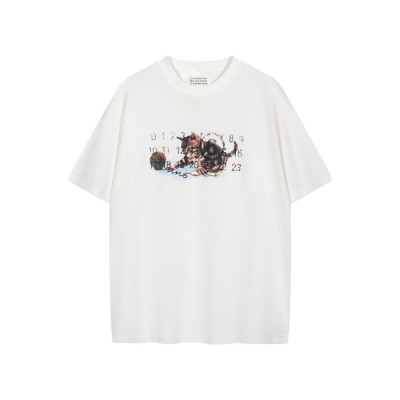 메종 마르지엘라 남/녀 화이트 반팔 티셔츠 - Maison Margiela Unisex White Tshirts - mac832x