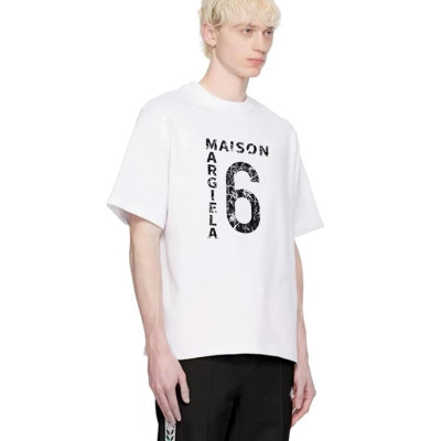 메종 마르지엘라 남성 화이트 반팔 티셔츠 - Maison Margiela Mens White Tshirts - mac834x