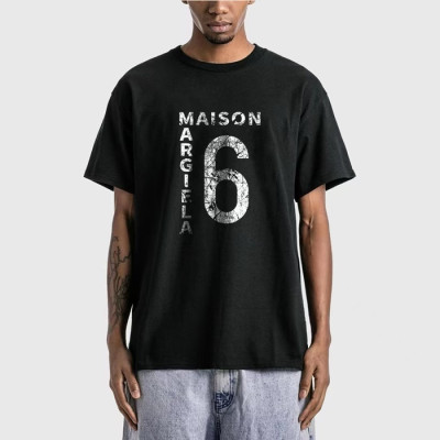메종 마르지엘라 남성 블랙 반팔 티셔츠 - Maison Margiela Mens Black Tshirts - mac835x