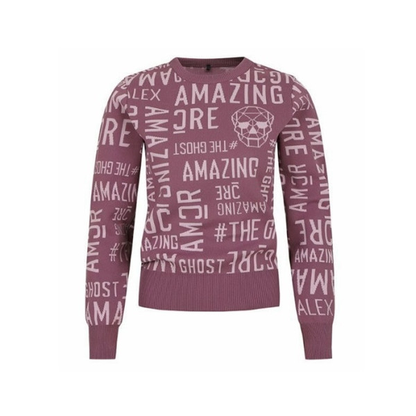 [AMAZINGCRE] 어메이징크리 여성 에어로핏 워딩 라운드넥 스웨터 - gol304x