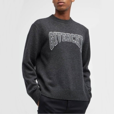 지방시 남/녀 차콜 컬리지 스웨터 - Givenchy Unisex Gray Knits - gic917x