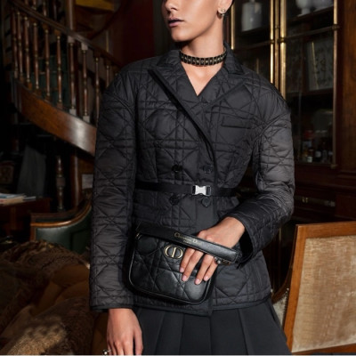 디올 여성 카로 탑핸들 M3352 - Dior Womens Black Caro Bag - dib2049x