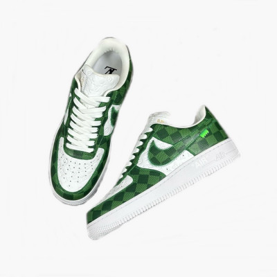 루이비통 x Air Force1 남성 그린 스니커즈 - Louis vuitton x Air Force1 Mens Green Sneakers - lvs838x