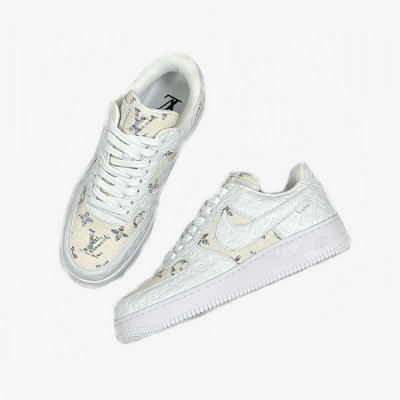 루이비통 x Air Force1 남성 베이지 스니커즈 - Louis vuitton x Air Force1 Mens Beige Sneakers - lvs840x