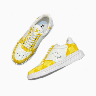 루이비통 남성 옐로우 스니커즈 - Louis vuitton Mens Yellow Sneakers - lvs926x