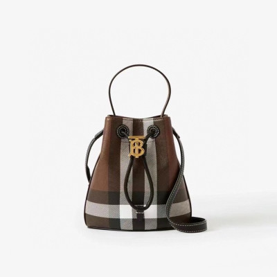 버버리 여성 브라운 버킷백 - Burberry Womens Brown Bucket Bag - bub2093x