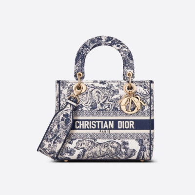 디올 여성 네이비 레이디 백 - Dior Womens Lady D-Lite Bag - dib2130x