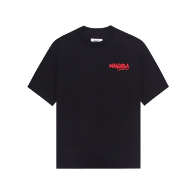 메종 마르지엘라 남성 블랙 반팔 티셔츠 - Maison Margiela Mens Black Tshirts - mac1002x