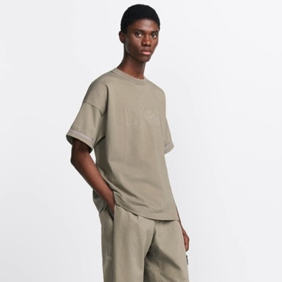 디올 남성 베이지 반팔 티셔츠 - Dior Mens Beige Tshirts - dic1055x