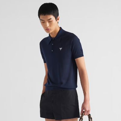 프라다 남성 네이비 반팔 폴로 티셔츠 - Prada Mens Navy Polo Tshirts - prc998x