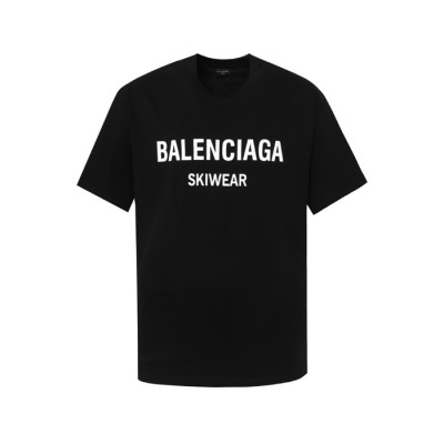 발렌시아가 남성 블랙 반팔 티셔츠 - Balenciaga Mens Black Tshirts - bac1083x