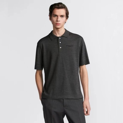 디올 남성 차콜 반팔 폴로 티셔츠 - Dior Mens Charcoal Polo Tshirts - dic1057x