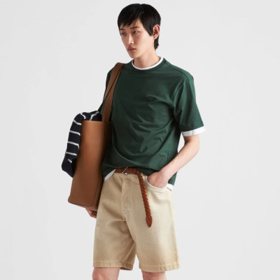 프라다 남성 그린 반팔 티셔츠 - Prada Mens Green Tshirts - prc1110x