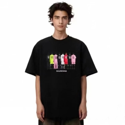 발렌시아가 남성 블랙 반팔 티셔츠 - Balenciaga Mens Black Tshirts - bac1117x