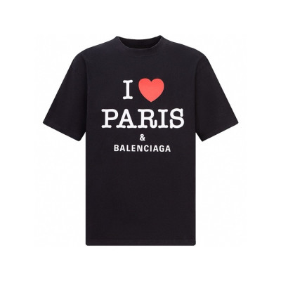발렌시아가 남성 블랙 반팔 티셔츠 - Balenciaga Mens Black Tshirts - bac1247x