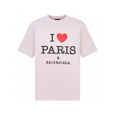 발렌시아가 남성 핑크 반팔 티셔츠 - Balenciaga Mens Pink Tshirts - bac1248x