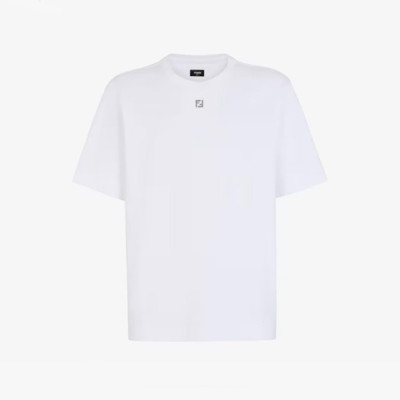 펜디 남성 화이트 반팔 티셔츠 - Fendi Mens White Tshirts - fec1298x