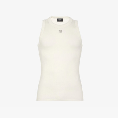 펜디 남성 화이트 나시 - Fendi Mens White Sleeveless Tshirts - fec1425x