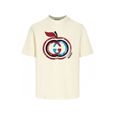 구찌 남/녀 아이보리 티셔츠 - Gucci Unisex Ivory Tshirts - guc1480x