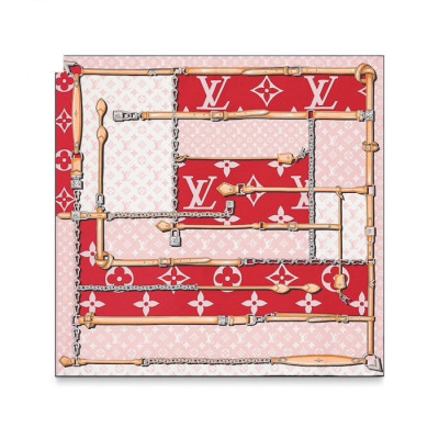 루이비통 여성 체인 스퀘어 90 - Louis vuitton Womens Red Scarf - acc2285x