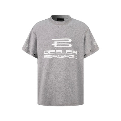 발렌시아가 남성 그레이 반팔 티셔츠 - Balenciaga Mens Gray Tshirts - bac1555x