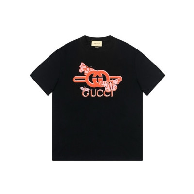 구찌 남/녀 블랙 티셔츠 - Gucci Unisex Black Tshirts - guc1573x