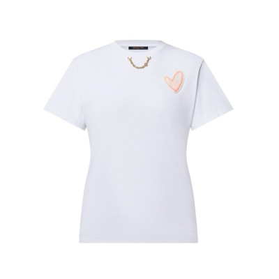 루이비통 여성 반팔 티셔츠 - Louis vuitton Womens White Tshirts - lvc1986x