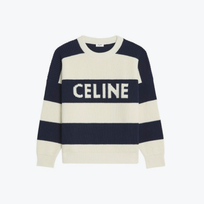 셀린느 남성 크루넥 화이트 니트 - Celine Mens White Knits - cec2075x