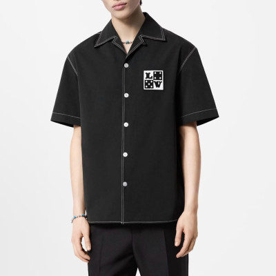 루이비통 남성 반팔 셔츠 - Louis vuitton Mens Black Shirts - lvc2131x