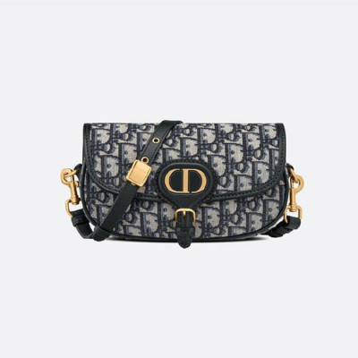 디올 여성 블루 오블리크 자카드 바비백 라지 - Dior Oblique Jacquard  Bobby Bag- di2572z