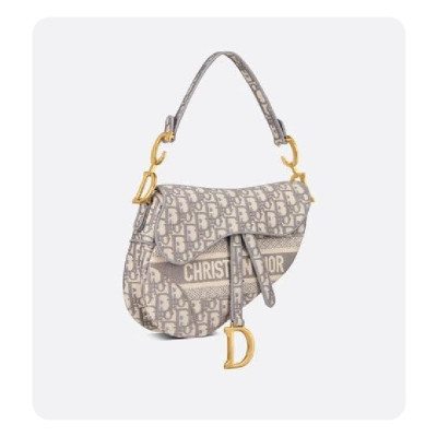 디올  그레이 오블리크 자수 새들 백- Dior Oblique Embroidery Saddle Bag- di2622z