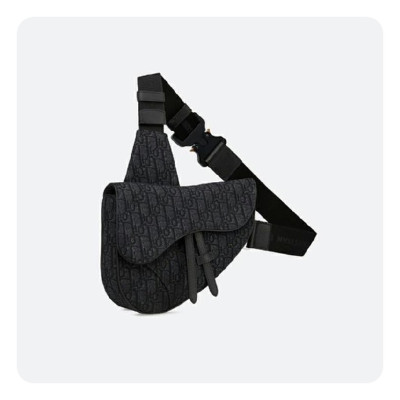 디올 블랙 오블리크  자카드 새들 백- Dior Oblique Jacquard Saddle Bag- di2623z