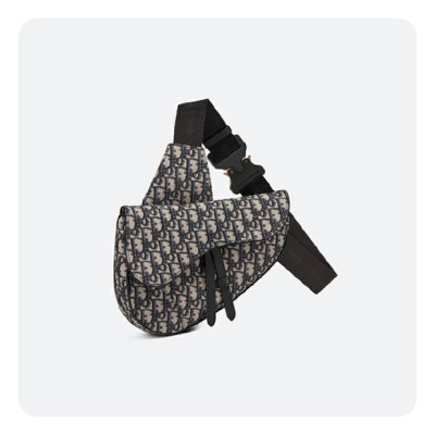 디올 베이지&블랙 오블리크 자카드 새들 백- Dior Oblique Jacquard Saddle Bag- di2624z