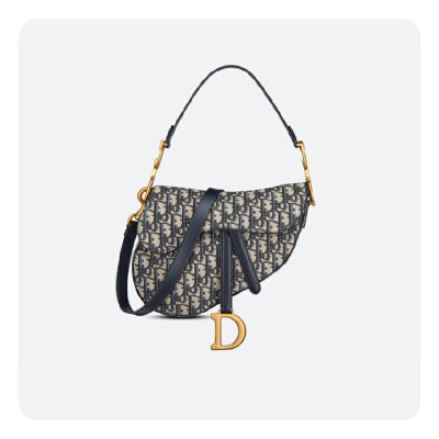 디올 블루 오블리크 자카드 새들 스트랩 백- Dior Oblique Jacquard Saddle Strap Bag- di2626z